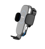 Chargeur de voiture sans fil à induction automatique 15W à charge rapide avec lumière d'ambiance, nouveau support de téléphone portable