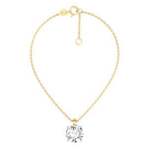 Collier en argent plaqué or avec diamant de laboratoire de haute qualité 3 carats, clarté EF, couleur VS, chaîne au design mignon, pour femme, fiançailles, fête - Product Image 4