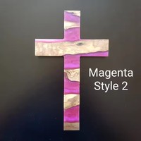 Croix murale suspendue artisanale en résine et bois, Croix Sainte de Pâques avec protection contre le mauvais œil - Décoration chrétienne pour la maison, cadeau spirituel, crochet métallique