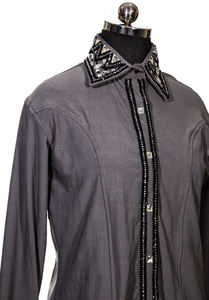 Camisas de Equitación Clásicas Vintage Multifuncionales para Hombre, Logotipo Personalizado, Mezcla de Satén, Poliéster/Spandex, para Exhibición Ecuestre - Product Image 4