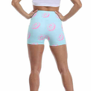 Gym <b>Shorts</b> Solid Color Tummy Control Breathable <b>Women's</b> Seamless <b>Biker</b> Yoga <b>Shorts</b>-Wholesale - Product Image 3