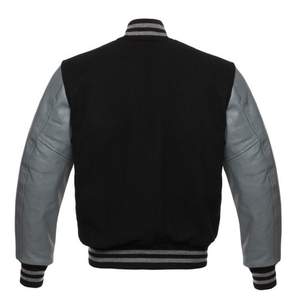 Chaqueta Hombre Varsity Manga de cuero Abrigo de invierno Chaqueta de bombardero Hombres Hip Hop Lana Letterman Varsity Chaqueta bordada Fabricante - Product Image 4