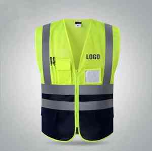Gilet de sécurité haute visibilité personnalisable, poches réfléchissantes, vêtements de travail de protection pour la construction industrielle, logo personnalisé, polyester - Product Image 4