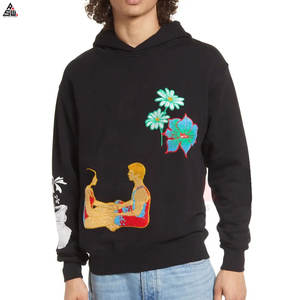 Pull à capuche surdimensionné en molleton de coton avec logo personnalisé brodé pour hommes, manches longues, respirant, prêt pour l'hiver - Product Image 4