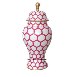 โถเก็บขิงสีขาวและสีทองแบบตั้งโต๊ะทำจากโลหะสำหรับใช้ในบ้านหรือโรงแรม - Product Image 2