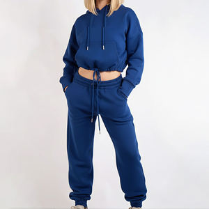 Conjunto Deportivo de Chándal para Mujer, Estilo Urbano de Dos Tonos, Sudadera con Capucha y Pantalones Deportivos, Alta Calidad, 100% Algodón - Product Image 4