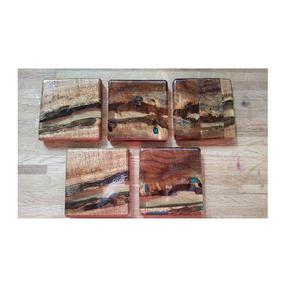 ถาดรองแก้วกาแฟทำจากไม้และเรซินอีพ็อกซี่เรซิ่นสไตล์คลาสสิก - Product Image 4