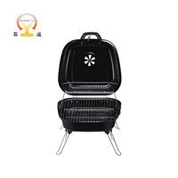 Mini barbecue à charbon de bois pliable en acier pour jardin, fête en plein air, avec chariot pour le camping