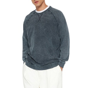 Sweat-shirt vintage délavé à l'acide pour homme, 250 GSM, coton, style streetwear décontracté, col rond, fabrication OEM sur mesure, marque privée - Product Image 2
