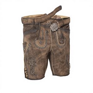 Bock Suede Deer Leather ISONZ <b>Men's</b> Austrian German Lederhosen <b>Short</b> Trachten lederhosen Bavarian Lederhosen 3D Embroidery - Product Image 1
