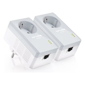 Kit de Inicio Power line AV600 Nano con Presa Passante Plateado y Blanco TL PA4010PKIT - Product Image 1
