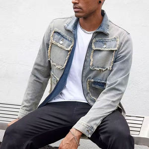 Vêtements décontractés pour hommes Vestes en jean pour hommes et 100% coton Original Bouton Denim Point de travail Slim Fit Vestes en jean - Product Image 6