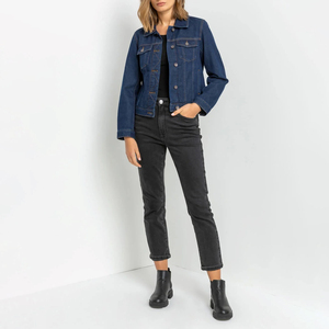 Dernière veste en jean décontractée à manches longues pour femmes, prix OEM bon marché, respirante, chaude, élégante, veste en jean personnalisée pour femmes - Product Image 5