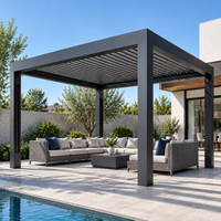 Pergola motorisée en aluminium 6063 à toit à lamelles, revêtement poudré, certifiée CE, directement de l'usine