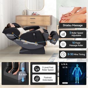 Sillón de Masaje Inteligente 4D con Airbag de Conformación Corporal Completa, Riel Guía SL Mecánico, Control por Voz con IA, Cómodo Sillón Tipo Sofá - Product Image 2