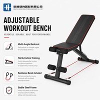 Banc de musculation réglable en gros avec bandes de résistance, banc de fitness plat et inclinable pour la maison, équipement de force OEM