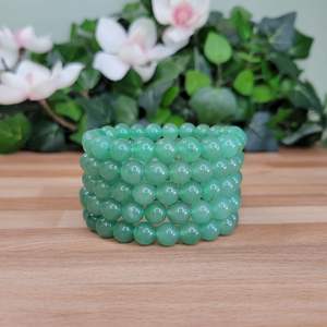 Aventurina verde natural de moda para pulsera con 23 cuentas redondas piedras preciosas elásticas para pulsera para la suerte y el crecimiento para regalos - Product Image 1