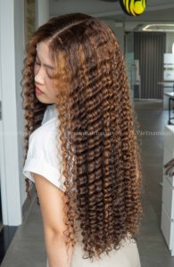 Peluca de cabello virgen vietnamita marrón con encaje frontal HD, cutícula alineada, extensiones de cabello múltiples - Product Image 1