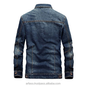 2025 Nueva chaqueta vaquera para hombre, chaqueta vaquera ajustada a la moda con cuello vuelto, chaqueta vaquera de talla grande hecha por Pakistán - Product Image 2