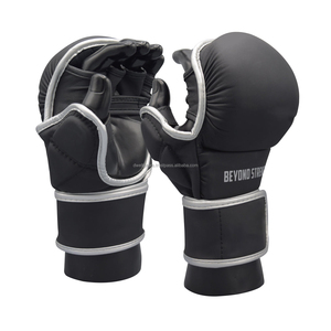 Premium MMA Sanda Shooter Gloves PU Leather Half Finger Hook Loop Closure Boxing Sparring Training Durable Breathable Custom - Product Image 3