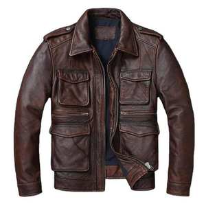 Chaqueta de Cuero con Logotipo Personalizado OEM Elegante al por Mayor para Hombre, MOQ Bajo, Cuero Genuino Hecho en Sialkot - Product Image 1