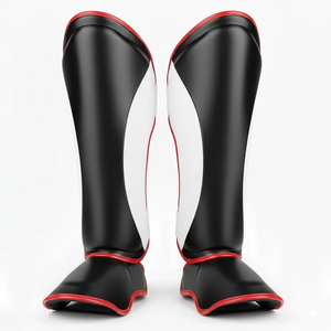สนับแข้งหนังคุณภาพสูงแบบกำหนดเองสำหรับ MMA มวยไทย คิกบ็อกซิ่ง ป้องกันขา - Product Image 4