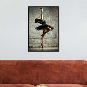 Modern Art <b>Canvas</b> Print: Elegant Ballerina Design for Home Decor,Black <b>Framed</b> - Product Image 1