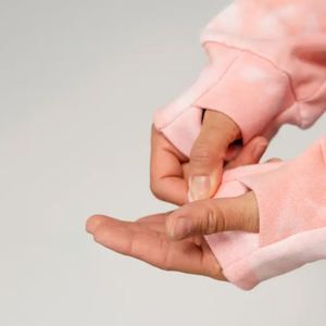 Sweat à capuche uni vintage délavé à l'acide personnalisé pour femmes 500gsm polaire surdimensionné lavé en détresse pierre rose bébé hiver poche à capuche - Product Image 6