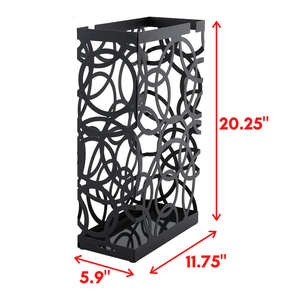 Unique Style <b>Umbrella</b> Storage Rack Black Color Fancy Design Rectangle Shape Floor Decorative Compartment <b>Umbrella</b> <b>Stand</b> - Product Image 6