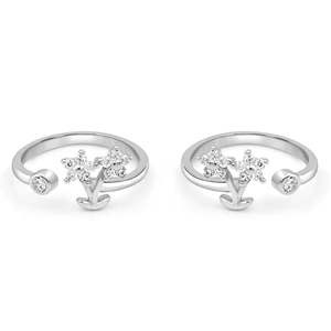 Zarkan Nature's Rhymes Anneaux de pied en argent pour mariage, fiançailles ou cadeau - Product Image 1