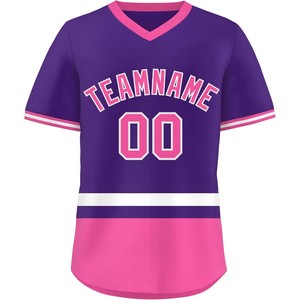 OEM Supplier Sublimated <b>Baseball</b> Softball Sportswear V Neck Mesh <b>Jersey</b> with Custom Logo Embroidery Breathable <b>Bulk</b> Production - Product Image 1