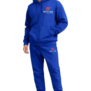 Ensemble survêtement en molleton de coton pour homme, logo personnalisé, vintage, lourd, jogging, vêtements de sport d'été - Product Image 1