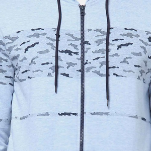 Sweat à capuche zippé avec logo personnalisé, doublé en molleton lourd, 100% polyester, avec épaules tombantes, pour hommes, coton mélangé de haute qualité, hiver - Product Image 5