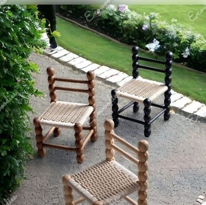 Tejido súper resistente, hermoso tejido Rush Back y asiento. Silla lateral hecha a mano con patas de husillo y silla bellamente tejida - Product Image 3