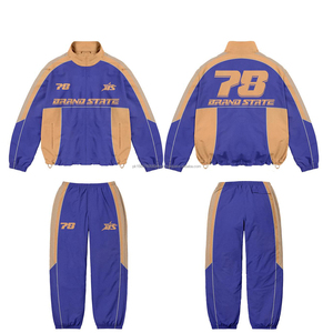 2025 nueva venta al por mayor de talla grande cortavientos chándal estampado de nailon de dos piezas Jogger Jogging hombres pantalones de chándal y conjunto de chaqueta - Product Image 5