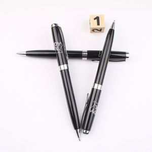 Stylo bille en métal argenté, pointe de 1,0 mm, logo personnalisé, stylos promotionnels d'entreprise, encre noire et bleue, recharge Parker, nouveauté - Product Image 1
