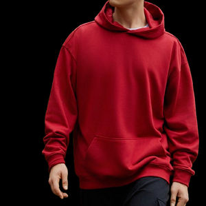 Sudadera con capucha de rizo de algodón de gran tamaño para hombre, sudadera bordada con estampado de logotipo personalizado, ropa de calle para primavera - Product Image 2