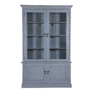 Kitchen Cabinet Mahogany <b>Wooden</b> Cupboard with Glass Doors Modern Minimalist Design of Showcase Durable <b>Bookcase</b> at Cheap Price - Product Image 2