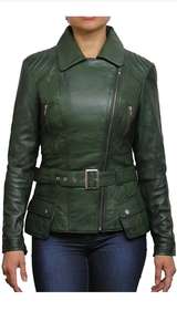 Veste en cuir véritable à fermeture éclair pour femmes avec doublure en viscose matelassée et poches intérieures extérieures Vestes en cuir pour femmes - Product Image 1