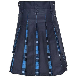Kilts écossais pour hommes, kilt hybride pour hommes, couleur bleu Ramsay, laine acrylique - Product Image 2