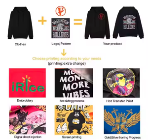 Sweat à capuche zippé pour homme en molleton 100 % coton/polyester, motif uni brodé, impression numérique, idéal pour l'hiver - Product Image 2