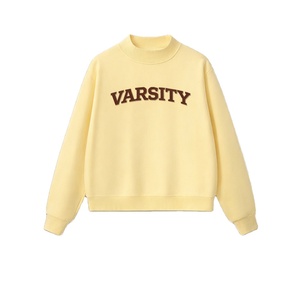 Sudadera Casual para Mujer con Cuello Simulado, Tejido de Forro Polar Ecológico de 380g, Poliéster/Algodón, Letras Bordadas en el Frente, Antiarrugas - Product Image 1