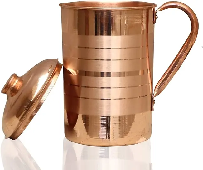 Tasse vintage en cuivre nouveau design de vaisselle de table cruche de service d'eau avec poignée prix d'usine cruche fantaisie