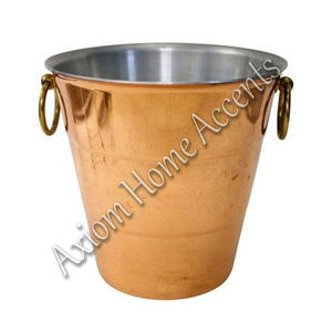 CUBO DE HIELO DE ACERO INOXIDABLE PULIDO ARTESANAL CON ASAS REDONDAS PARA BAR Y USO DOMÉSTICO DE AXIOM HOME ACCENTS - Product Image 1