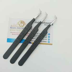 Pinzas de extensión de pestañas con estampado de corazón en ángulo de 90 grados de alta calidad recubiertas de Color negro - Product Image 4