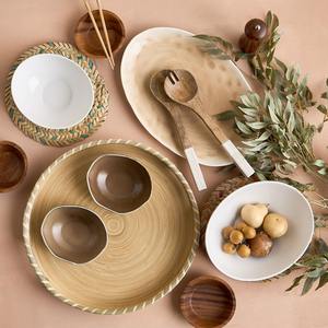 ถาดไม้ไผ่ม้วนแบบหมุนพร้อมด้ามจับแบบตัดอุปกรณ์เสริมถาดแบบอเนกประสงค์ดีไซน์ใหม่ - Product Image 5