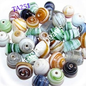 ลูกปัดแก้วหลากสีหลวม Lampwork แฟนซี - Product Image 6