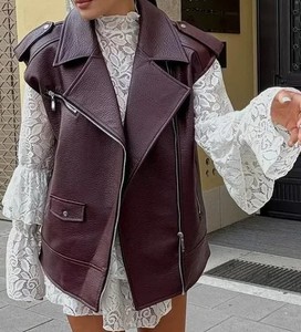 Chalecos de Diseño Elegante para Mujer, Tendencia, Transpirables, de Piel de Oveja, Corte Premium, Cuero Genuino, Moda - Product Image 1