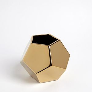 Soporte de cepillo de dientes con forma de hexágono chapado en oro hecho a mano creativo artículos de baño de metal elegante - Product Image 1