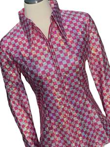 Camisa de espectáculo occidental de vaquera hecha a mano en Océano de tela elástica - Product Image 2